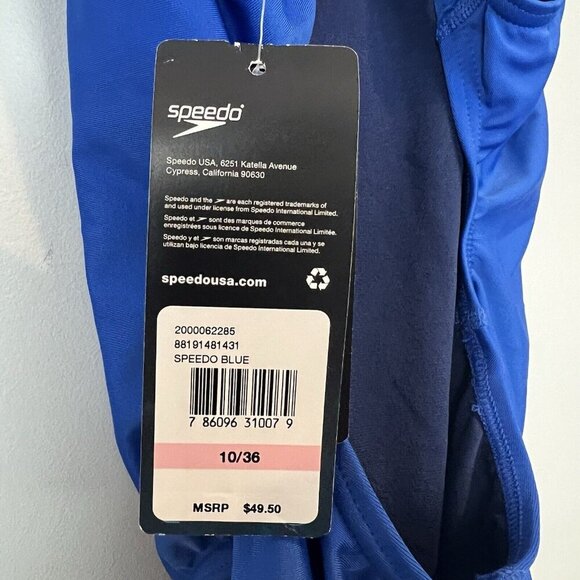 Speedo Pro LT Super Back Swimsuit One Piece Team Blue Speedo Size 10 / 36 NWT - Picture 2 of 15